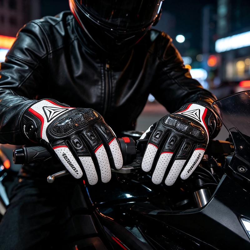 Motorcycle Glove Knuckle - Sarung Tangan Motor Kulit Asli Full