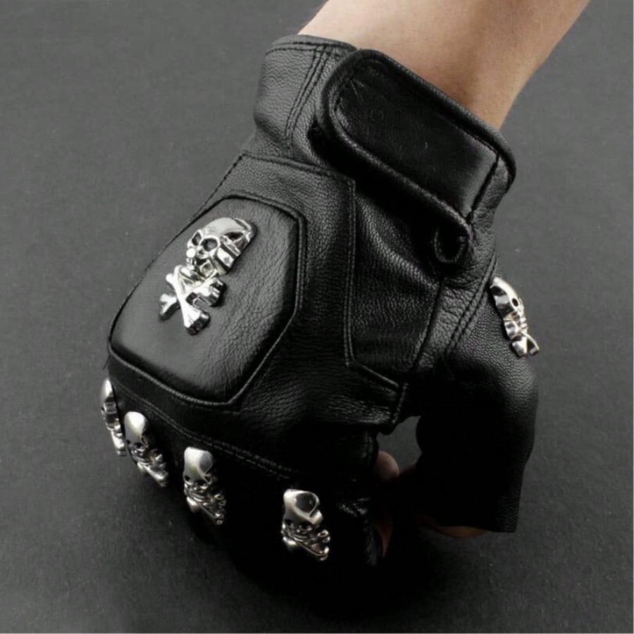 Leather Driving Glove - Sarung Tangan Tanpa Jari Kulit Asli