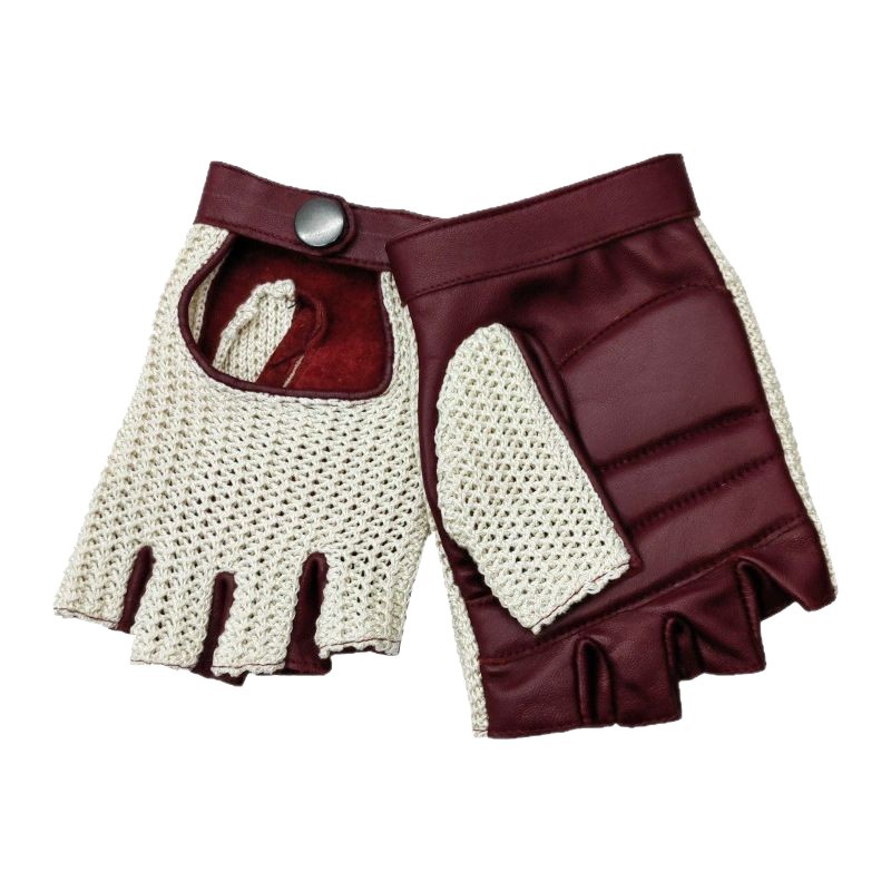 Leather Driving Glove - Sarung Tangan Setengah Jari Kulit Domba